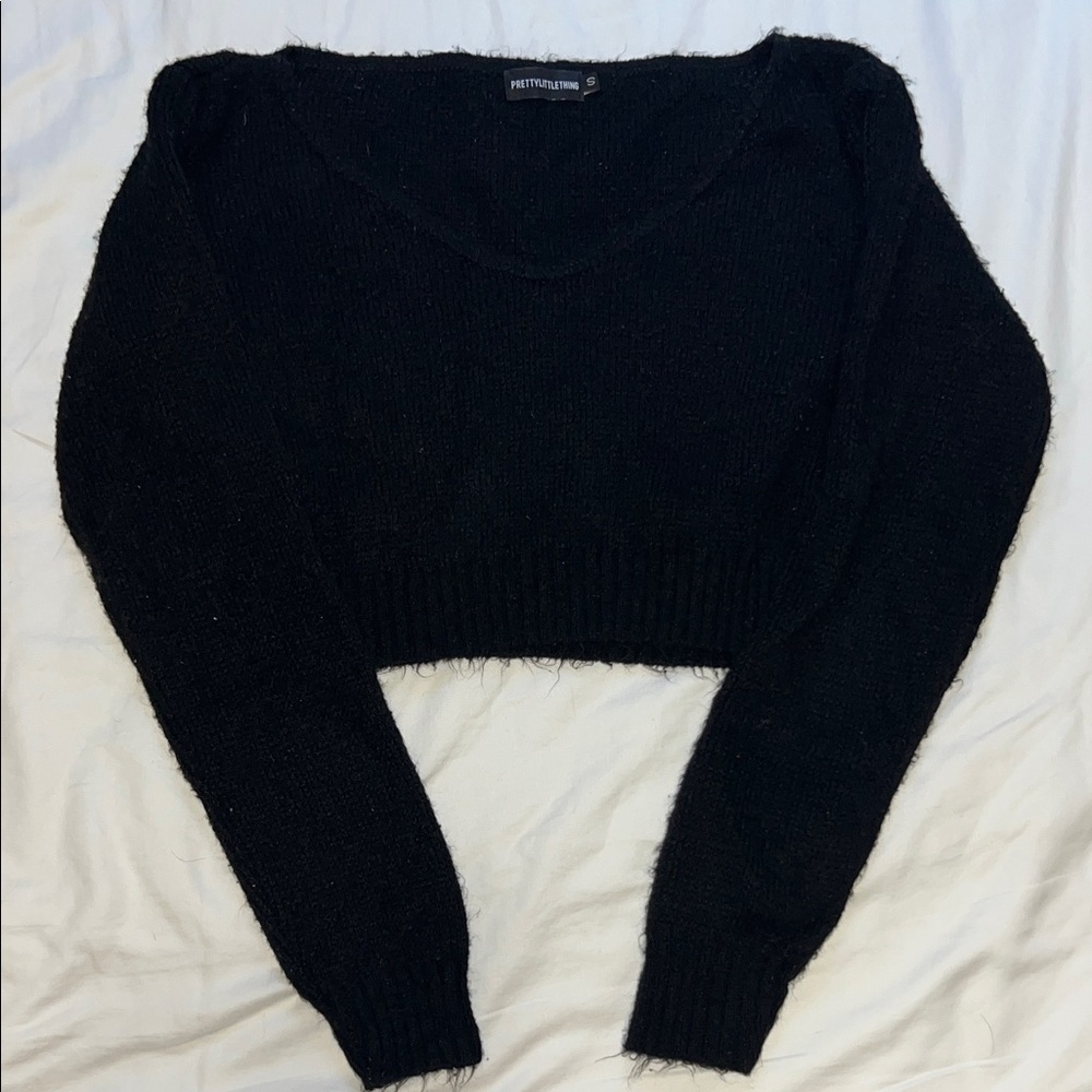 PrettyLittleThing Black V-Neck Sweater